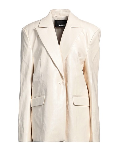 ROTATE BIRGER CHRISTENSEN Blazer Ivory 100% Polyester, Polyurethane coated