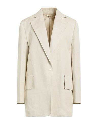 MAX MARA Blazer Light grey 54% Cotton, 46% Linen