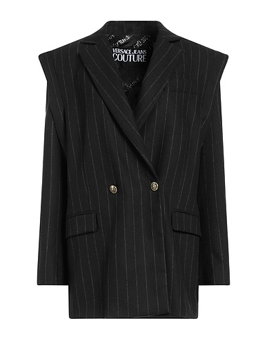 VERSACE JEANS COUTURE Blazer Black 39% Wool, 33% Polyester, 14% Viscose, 13% Polyamide, 1% Elastane