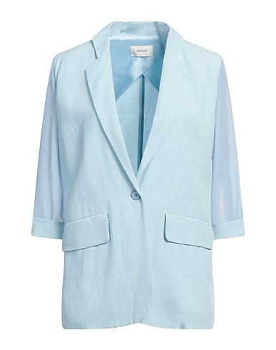VICOLO Jackett Himmelblau 85% Viskose, 15% Leinen, Polyester