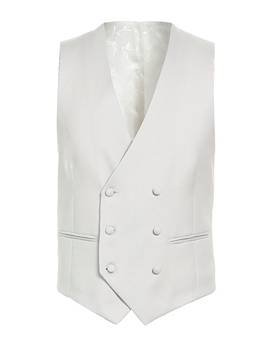 PAOLONI Waistcoat Light grey 80% Virgin Wool, 20% Silk