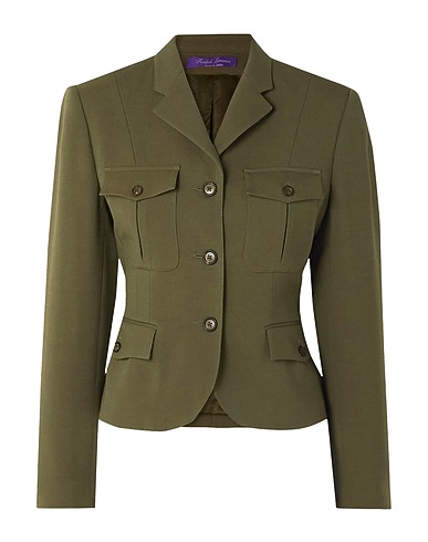 RALPH LAUREN COLLECTION Blazer Military green 58% Wool, 42% Silk