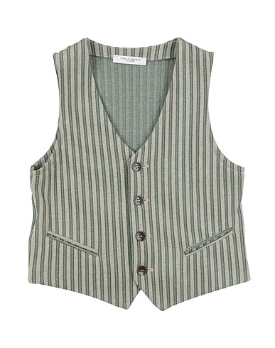 PAOLO PECORA Waistcoat Green 55% Polyester, 45% Cotton
