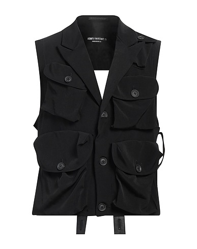 YOHJI YAMAMOTO POUR HOMME Waistcoat Black 57% Triacetate, 43% Polyester