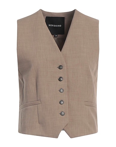 HERSKIND Waistcoat Taupe 94% Recycled polyester, 6% Elastane