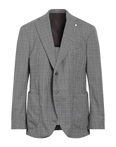 LUIGI BIANCHI Mantova Blazer Grey 100% Virgin Wool