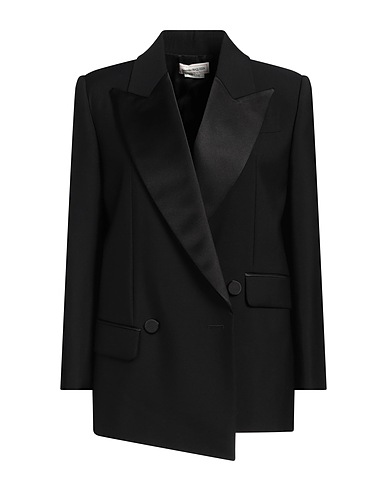 MCQUEEN Jackett Schwarz 100% Wolle, Seide