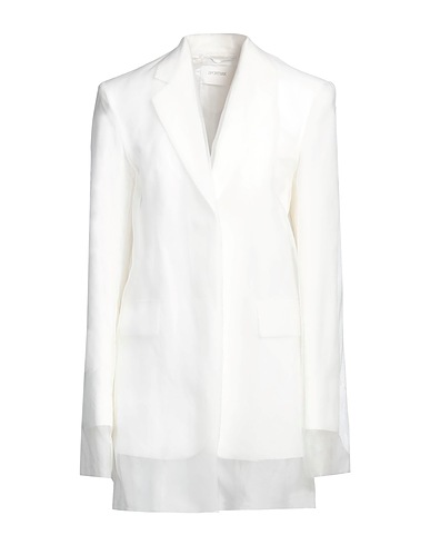SPORTMAX Jackett Weiß 100% Seide, Baumwolle, Leinen