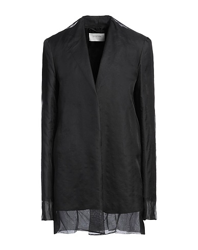 SPORTMAX Blazer Black 100% Silk, Cotton, Linen