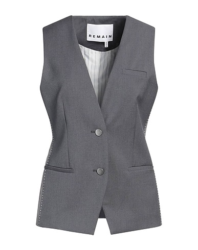 REMAIN BIRGER CHRISTENSEN Gilet Piombo 67% Poliestere riciclato, 26% Viscosa, 7% Lana