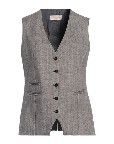 CIRCOLO 1901 Waistcoat Grey 95% Cotton, 5% Elastane