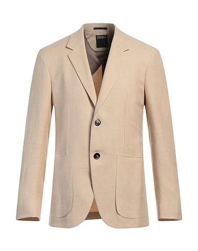 ZEGNA Blazer Beige 60% Linen, 40% Wool