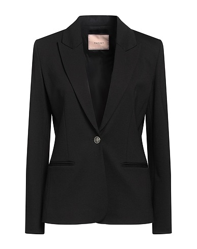 TWINSET Blazer Black 68% Viscose, 27% Polyamide, 5% Elastane