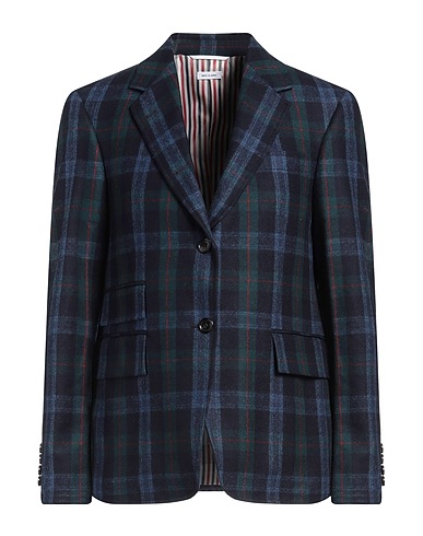 THOM BROWNE Blazer Navy blue 95% Wool, 5% Elastane