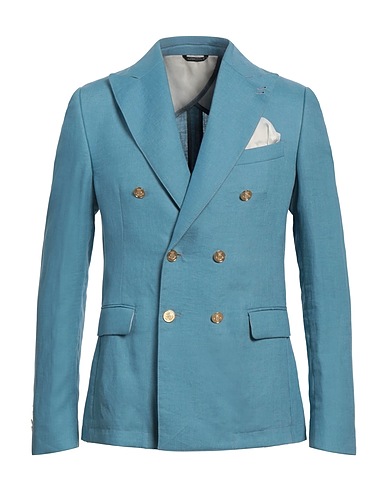 GREY DANIELE ALESSANDRINI Blazer Sky blue 100% Linen