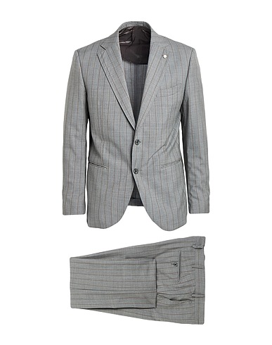LUIGI BIANCHI Mantova Suits Grey 100% Virgin Wool
