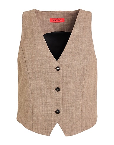 MAX&Co. Waistcoat CAMPING
 Taupe 66% Polyester, 27% Virgin Wool, 7% Elastane