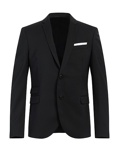 NEIL BARRETT Blazer Black 53% Polyester, 43% Virgin Wool, 4% Elastane