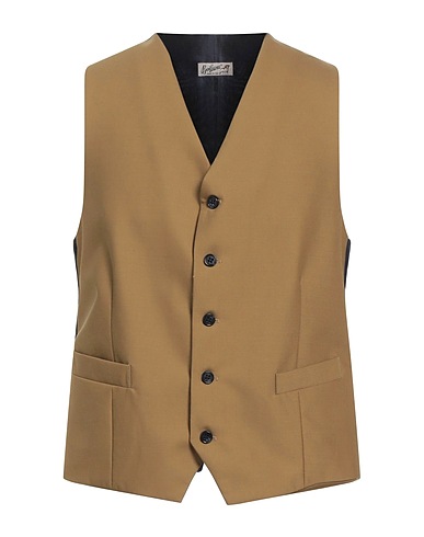 BEVILACQUA Suit vest Mustard 100% Virgin Wool, Viscose