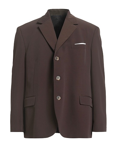 NEIL BARRETT Blazer Dark brown 89% Polyester, 11% Elastane, Viscose