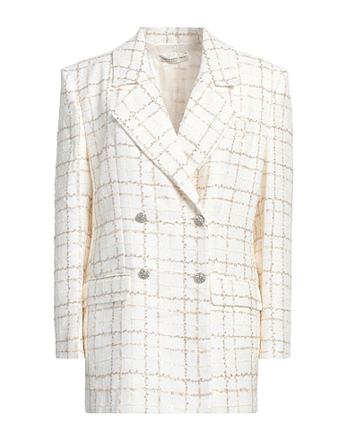 ALESSANDRA RICH Blazer White 80% Polyamide, 12% Polyester, 6% Viscose, 2% Metallic Polyester