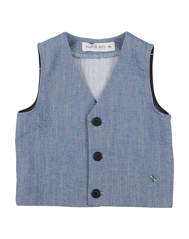 MANUEL RITZ Suit vest Blue 100% Cotton