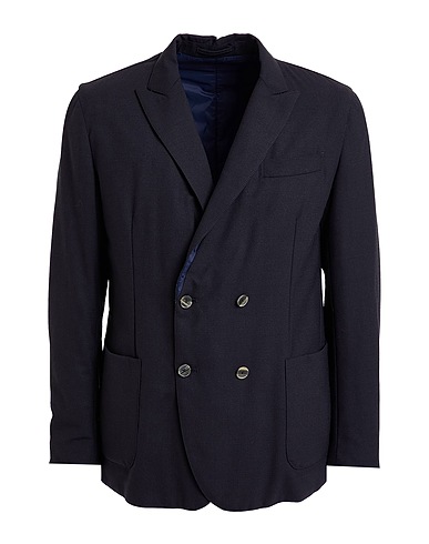 SANTANIELLO Jacket Midnight blue 60% Wool, 38% Polyester, 2% Elastane