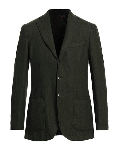 SANTANIELLO Blazer Military green 60% Cashmere, 40% Linen