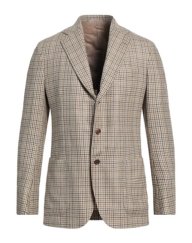 DE PETRILLO Blazer Beige 55% Silk, 45% Virgin Wool