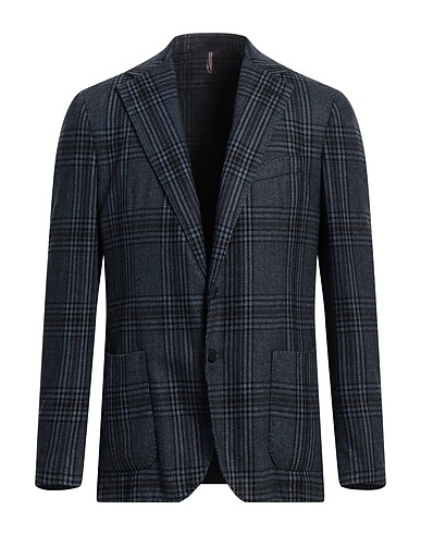 SANTANIELLO Blazer Slate blue 37% Wool, 29% Cashmere, 20% Polyester, 14% Polyamide