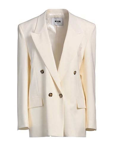 MSGM Blazer Ivory 96% Virgin Wool, 4% Elastane