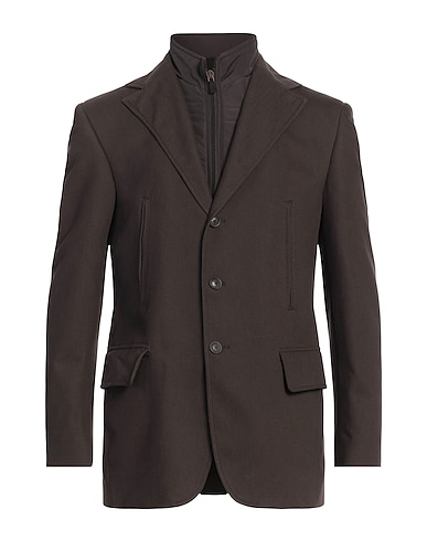 LUIGI BIANCHI Mantova Blazer Dark brown 100% Cotton