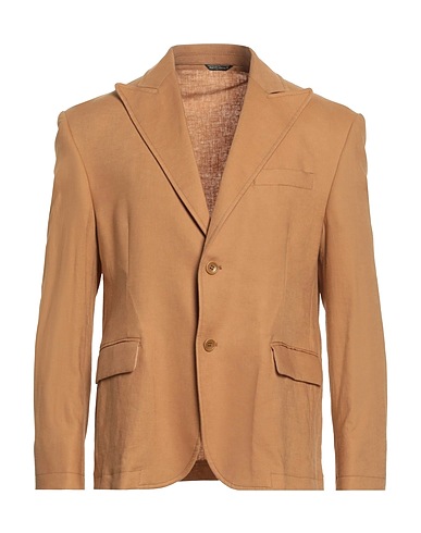 DANIELE ALESSANDRINI HOMME Blazer Cammello 55% Lino, 45% Viscosa