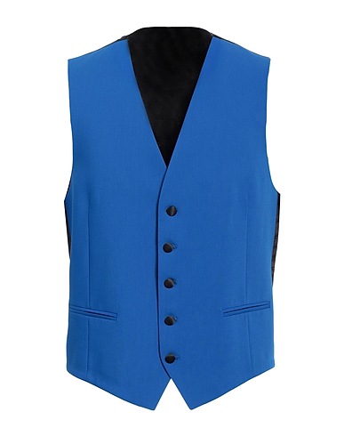 MANUEL RITZ Gilet de costume Bleu électrique 70% Polyester, 24% Viscose, 6% Élasthanne