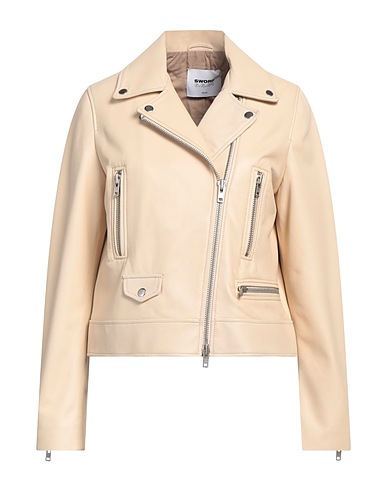 SWORD 6.6.44 Biker jacket Cream 100% Leather