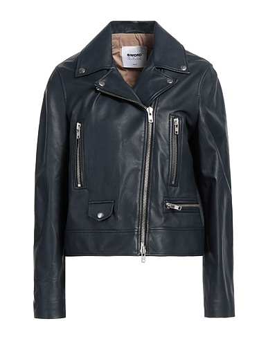 SWORD 6.6.44 Giacca biker Blu notte 100% Pelle