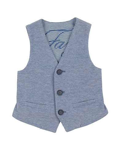 FAY Waistcoat Blue 98% Cotton, 2% Polyamide