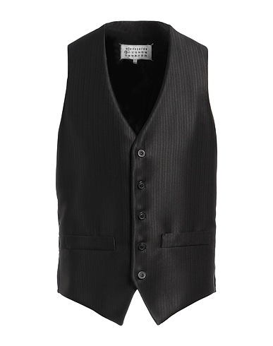 MAISON MARGIELA Suit vest Black 75% Virgin Wool, 25% Silk
