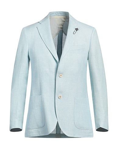 LARDINI Blazer Sky blue 75% Linen, 25% Wool