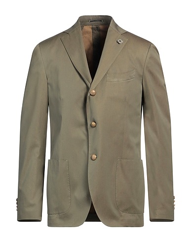 LARDINI Blazer Military green 88% Cotton, 12% Silk