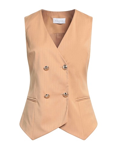 GAëLLE Paris Waistcoat Camel 83% Polyester, 15% Viscose, 2% Elastane