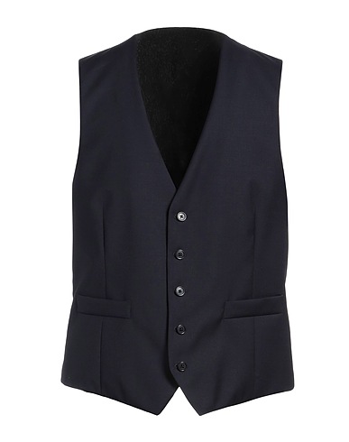 LARDINI Waistcoat Midnight blue 100% Wool