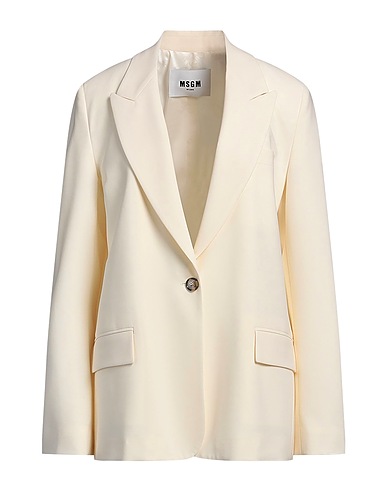MSGM Blazer Cream 96% Virgin Wool, 4% Elastane
