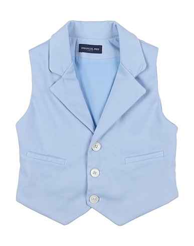 EMANUEL PRIS Waistcoat Sky blue 98% Cotton, 2% Elastane