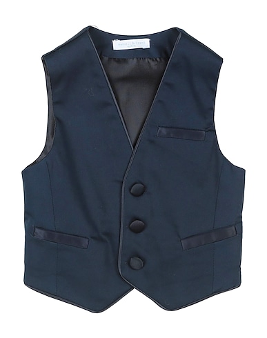 MANUELL & FRANK Waistcoat Midnight blue 97% Cotton, 3% Elastane