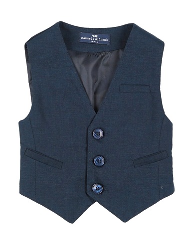 MANUELL & FRANK Waistcoat Midnight blue 100% Linen