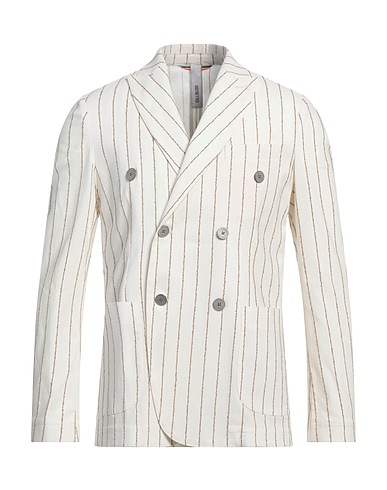 DISTRETTO 12 Blazer BIANCO 72% Viscose, 20% Polyamide, 5% Polyester, 3% Elastane, Cotton