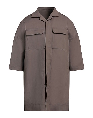 RICK OWENS Solid colour shirt 97% Cotton, 3% Elastane