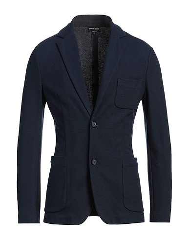 GIORGIO ARMANI Blazer Navy blue 63% Silk, 37% Cotton