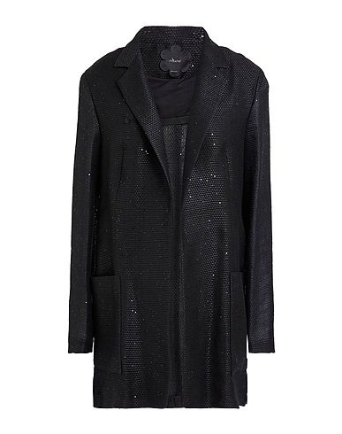 MOUCHE Blazer Black 63% Linen, 33% Polyester, 4% Polyamide